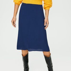 Aritzia Wilfred A-Line Midi Skirt in Navy 0